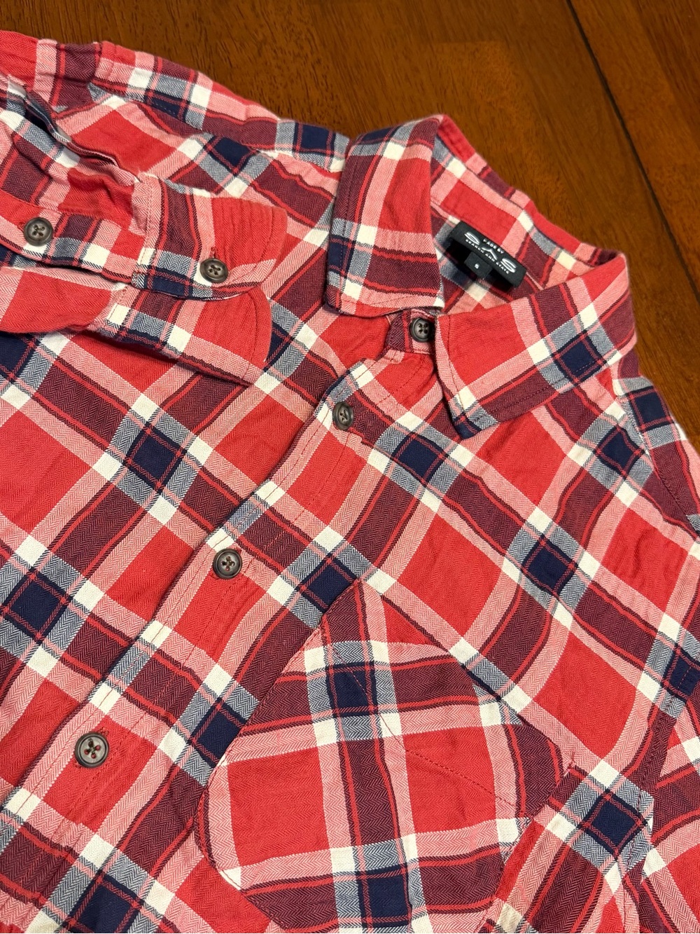 Search and State SAS Field Shirt Long Sleeve Plaid Organic Cotton Technical